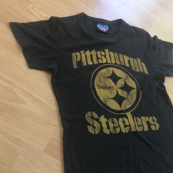 Junk Food Pittsburg Steelers Distressed Kids Tee Shirt Size Large - Picture 2 of 11